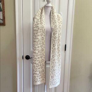 Barefoot Dreams CozyChic Cream and Tan Scarf